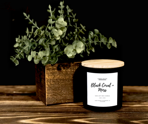 Black Coral + Moss 16 oz 100% Soy Candle  - Image 3