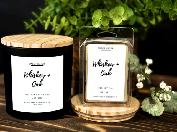 Whiskey + Oak 16 oz 100% Soy Candle - Image 4
