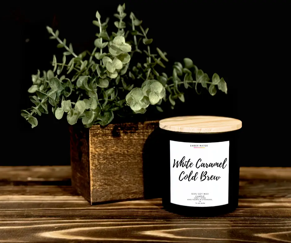 White Caramel Cold Brew 16 oz 100% Soy Candle - Image 3