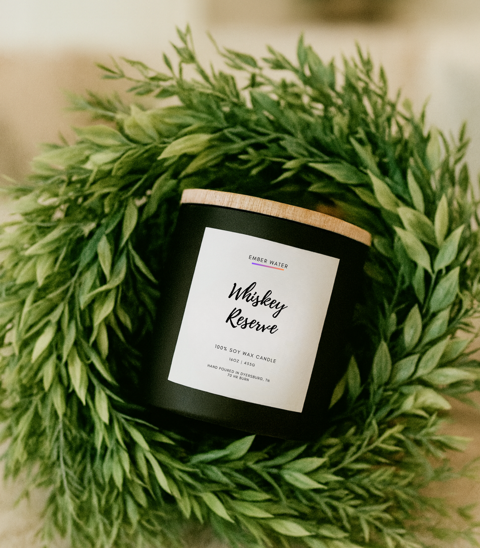 Whiskey Reserve 16 oz 100% Soy Candle