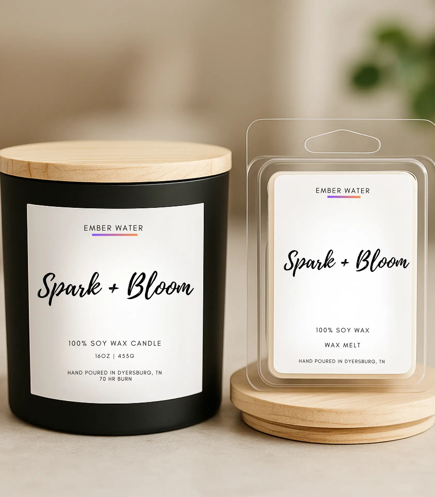 Spark + Bloom 16 oz 100% Soy Candle - Image 2