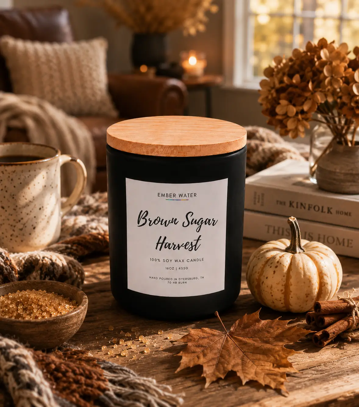 Brown Sugar Harvest 16 oz 100% Soy Candle